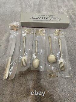 Rosecrest by Alvin Sterling Silver Regular Size Place Setting 5 Pc