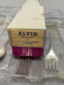 Rosecrest by Alvin Sterling Silver Regular Size Place Setting 5 Pc