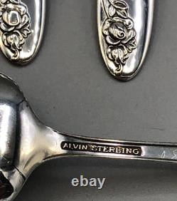 Rosecrest by Alvin Sterling Silver set of 6 Demitasse Spoons 4 3/8