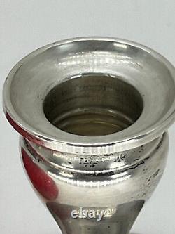 Ruby Glass Pedestal Vintage Alvin Sterling Silver Diamond Point Compote Dish