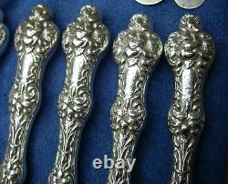 SET 12 Alvin OLD ORANGE BLOSSOM (1905) LUNCHEON KNIVES-Plated Blades-Mono S