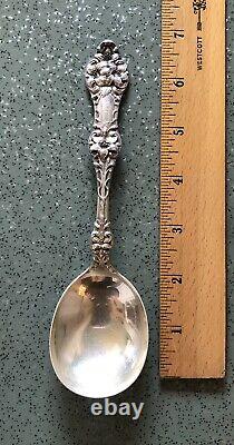 SET of 6 Sterling Alvin Orange Blossom Gumbo Soup SPOONS 6 7/8 Mono P Antique