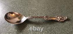 SET of 6 Sterling Alvin Orange Blossom Gumbo Soup SPOONS 6 7/8 Mono P Antique