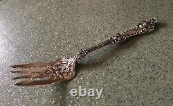 STERLING Alvin Orange Blossom Cold Meat SERVING FORK 7 3/4 Mono P Antique