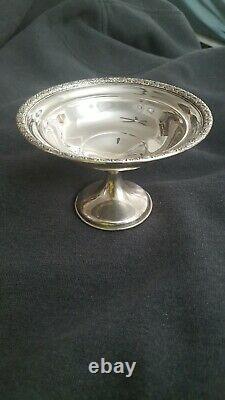 STERLING SILVER FOOTED CANDY BOWL 5 3/4 BY ALVIN S125 CEMENT WEIGH BASE 7.4oz
