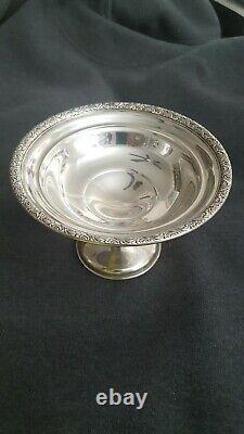 STERLING SILVER FOOTED CANDY BOWL 5 3/4 BY ALVIN S125 CEMENT WEIGH BASE 7.4oz