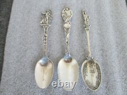 STERLING SILVER INDIAN & STATUE LIBERTY SPOONS LOT(3) by ALVIN/LUNT/WALLACE