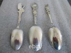 STERLING SILVER INDIAN & STATUE LIBERTY SPOONS LOT(3) by ALVIN/LUNT/WALLACE