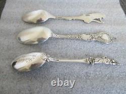 STERLING SILVER INDIAN & STATUE LIBERTY SPOONS LOT(3) by ALVIN/LUNT/WALLACE