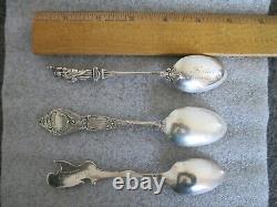 STERLING SILVER INDIAN & STATUE LIBERTY SPOONS LOT(3) by ALVIN/LUNT/WALLACE