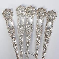 Set (12) Antique Alvin Bridal Rose Sterling Silver Cocktail/Oyster Forks, 5.5