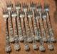 Set 12 Bridal Rose By Alvin Sterling Silver Cocktail Seafood Forks 5 1/2 No M