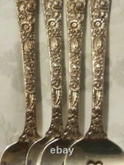 Set/4 Alvin Sterling Silver BRIDAL BOUQUET 1932 Salad Fork 6-1/2 No Mono