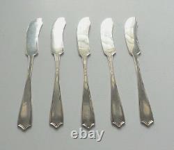 Set/5 Alvin MARYLAND Sterling Silver Butter Spreaders, No Monogram, 130 Grams