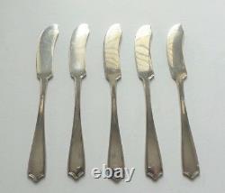 Set/5 Alvin MARYLAND Sterling Silver Butter Spreaders, No Monogram, 130 Grams