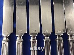 Set Of 12 Antique Alvin Francis I Sterling 9.75 Blunt Blade Knife Knives