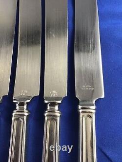 Set Of 12 Antique Alvin Francis I Sterling 9.75 Blunt Blade Knife Knives