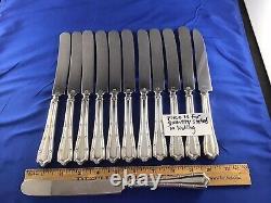 Set Of 12 Antique Alvin Francis I Sterling 9.75 Blunt Blade Knife Knives