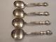 Set Of 4 Alvin Solid Sterling French Scroll Round Soup Spoon