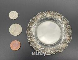 Set Of 6 Alvin Sterling Silver Rose & Scroll Butter Pats / Nut Dishes No Monos