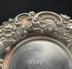 Set Of 6 Alvin Sterling Silver Rose & Scroll Butter Pats / Nut Dishes No Monos