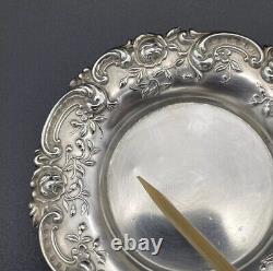 Set Of 6 Alvin Sterling Silver Rose & Scroll Butter Pats / Nut Dishes No Monos