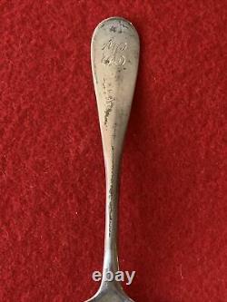 Set Of 6 Sterling Silver Alvin Antique Pattern Small Round Soup Spoons