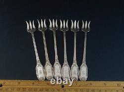 Set Six Sterling Silver Alvin Seafood Cocktail Forks Marie Antoinette circa 1890