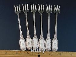 Set Six Sterling Silver Alvin Seafood Cocktail Forks Marie Antoinette circa 1890