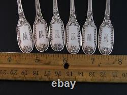 Set Six Sterling Silver Alvin Seafood Cocktail Forks Marie Antoinette circa 1890