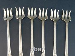 Set Six Sterling Silver Alvin Seafood Cocktail Forks Marie Antoinette circa 1890