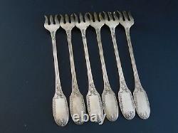Set Six Sterling Silver Alvin Seafood Cocktail Forks Marie Antoinette circa 1890