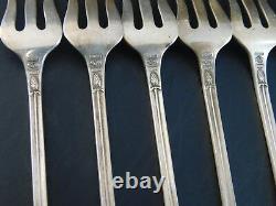 Set Six Sterling Silver Alvin Seafood Cocktail Forks Marie Antoinette circa 1890