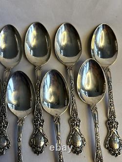 Set of 12 Alvin Nuremberg Devil Face Sterling Silver Teaspoons Monogrammed 300g+