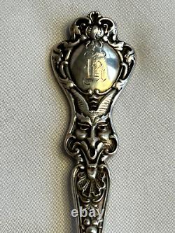 Set of 12 Alvin Nuremberg Devil Face Sterling Silver Teaspoons Monogrammed 300g+