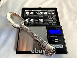 Set of 12 Alvin Nuremberg Devil Face Sterling Silver Teaspoons Monogrammed 300g+