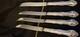 Set Of 4 French Scroll By Alvin Sterling Silver Steak Knives, Custom Made