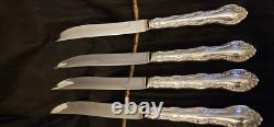 Set of 4 French Scroll by Alvin Sterling Silver Steak Knives, Custom Made