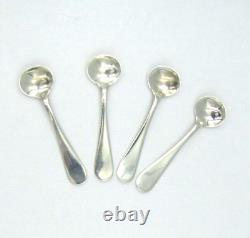 Set of 4 Vintage Antique Alvin 1907 Sterling Silver 925/1000 Salt Cellar Spoons