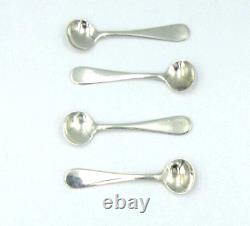 Set of 4 Vintage Antique Alvin 1907 Sterling Silver 925/1000 Salt Cellar Spoons