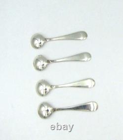 Set of 4 Vintage Antique Alvin 1907 Sterling Silver 925/1000 Salt Cellar Spoons
