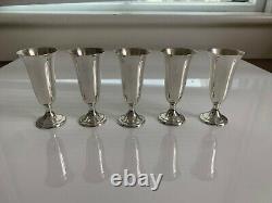 Set of 5 Alvin Sterling Silver S247 Cordials Shot Glasses No Monos