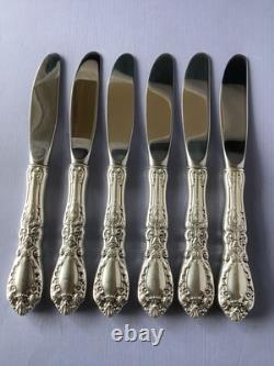 Set of 6 Alvin Prince Edward Sterling Silver HH Butter Knives NO mono