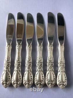 Set of 6 Alvin Prince Edward Sterling Silver HH Butter Knives NO mono