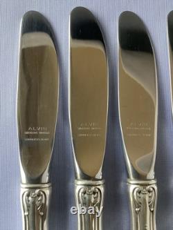 Set of 6 Alvin Prince Edward Sterling Silver HH Butter Knives NO mono