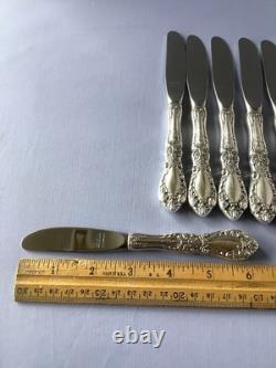 Set of 6 Alvin Prince Edward Sterling Silver HH Butter Knives NO mono