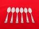 Set Of 6 Alvin Sterling Silver Bridal Rose Large Teaspoons Kn-1