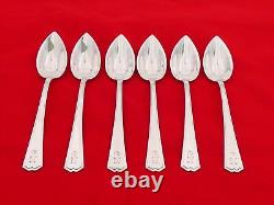 Set of 6 Alvin Sterling Silver New Chippendale Grapefruit Spoons EZ-10