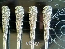 Set of 6 Raphael by Alvin Sterling Silver Cocktail Forks Art Nouveau Lily Maiden