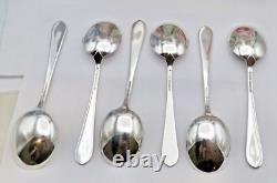 Set of 6 Sterling Alvin Bridal Boquet Large Gumbo Soup Spoons 6 7/8 MINT